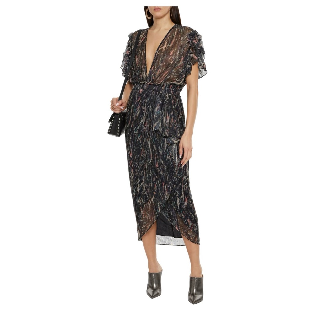 Iro Gargas Ruffled Lurex Midi Dress
